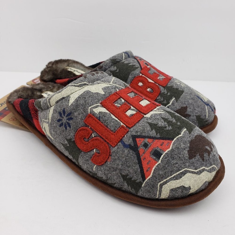 NEW Dearfoams Mens Size 7-8 Wns 9-10 Bear Slippers